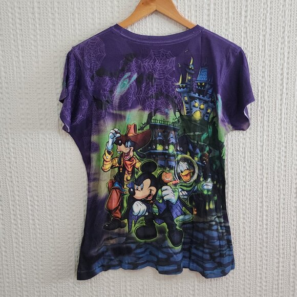 Disney Parks Halloween Minnie Witch Vampire Mickey Mouse Shirt Size Large - Picture 2 of 11